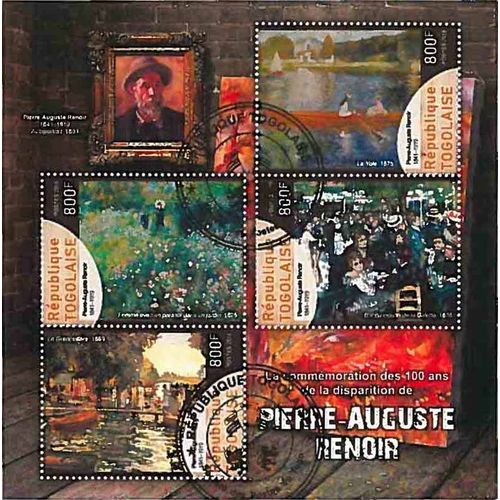 Timbres Thèmatiques Togo Tableaux Renoir Oblitérés