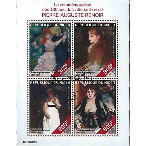 Timbres Thèmatiques Niger Tableaux Renoir Oblitérés