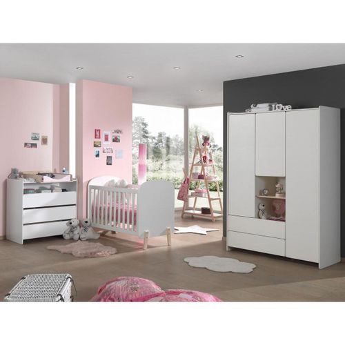 Vipack Kiddy Lit Bb + Commode + Plan Langer + Garde Robe + Bibliothque Design
