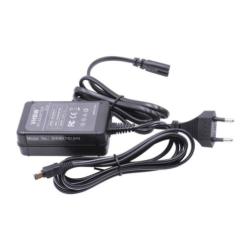 vhbw Bloc d'alimentation, chargeur adaptateur compatible avec Sony Cybershot DSC-H10/B, DSC-H2, DSC-H20/B appareil photo, caméra vidéo - Câble 2m