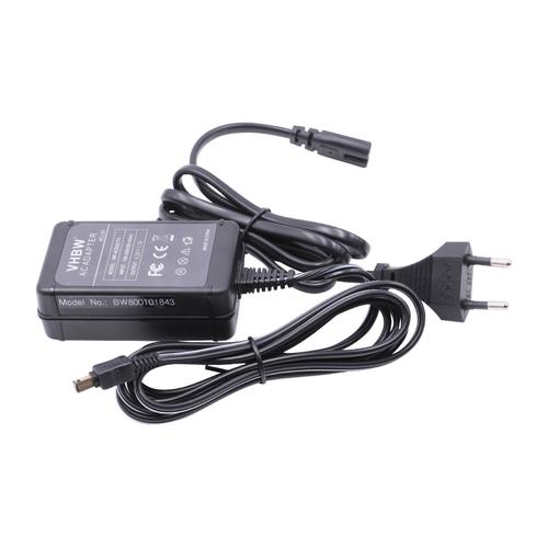 vhbw Bloc d'alimentation, chargeur adaptateur compatible avec Sony Cybershot DSC-W7, DSC-W7/B, DSC-W70 appareil photo, caméra vidéo - Câble 2m