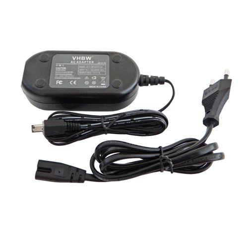 vhbw adaptateur secteur bloc d'alimentation compatible avec JVC GR-DX317, GR-DX317E, GR-DX317EK, GR-DX37, GR-DX37E appareil photo, caméra vidéo; 2m