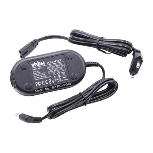 vhbw Chargeur adaptateur, bloc d'alimentation compatible avec Panasonic Lumix DMC-FZ30EGK, DMC-FZ30EG-K appareil photo, caméra vidéo - 2m