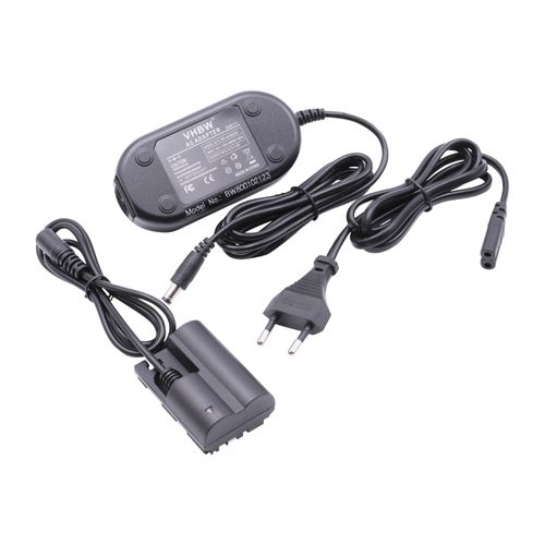 vhbw Bloc d'alimentation, chargeur adaptateur remplacement pour Canon ACK-E2, DR400 pour appareil photo, caméra vidéo - Câble 2m, coupleur DC