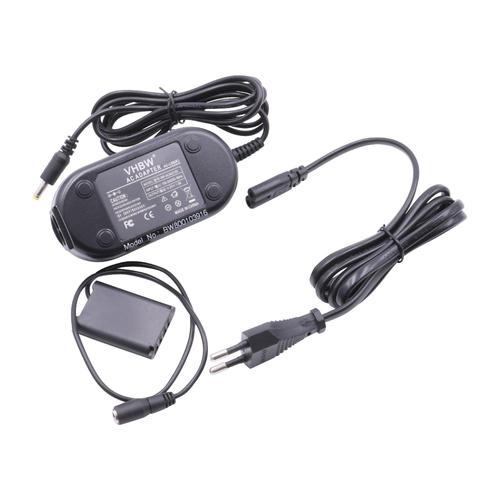 vhbw Bloc d'alimentation, chargeur adaptateur compatible avec Sony FDR-X1000, FDR-X3000R appareil photo, caméra vidéo - Câble 2m, coupleur DC