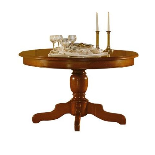 Table Ronde Pied Central Extensible En Chêne Massif