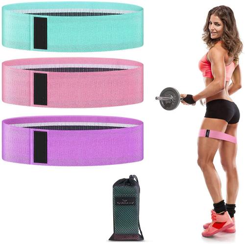 Bande Élastique Musculation Femme Et Homme, (Lot De 3) | Bande Elastique Fitness | Bande De Résistance Fitness En Tissu Pour Yoga, Pilates, Physiothérapie