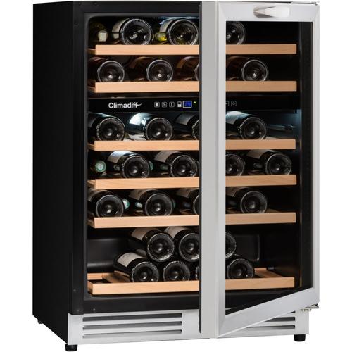 Climadiff CBU51S2B - Cave à vin - encastré - encastrable - largeur : 59.5  cm - profondeur : 57.5 cm - hauteur : 82 cm - 143 litres - classe F - noir  - Achat & prix