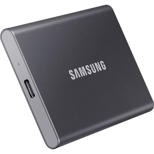 Samsung T7 MU-PC1T0T - SSD - chiffré - 1 To - externe (portable) - USB 3.2 Gen 2 (USB-C connecteur) - AES 256 bits - gris titan