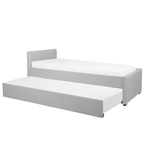 Lit Gigogne En Tissu Gris Clair 80 X 200 Cm Marmande