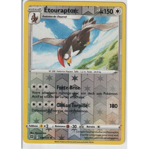 Carte Pokemon - Etouraptor - 119/172 - Holo-Reverse - Épée Et Bouclier 9 - Stars Etincelantes - Eb9 - Vf