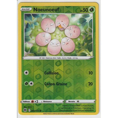 Carte Pokemon - Noeunoeuf - 001/172 - Reverse - Épée Et Bouclier 9 - Stars Etincelantes - Eb9 -Vf