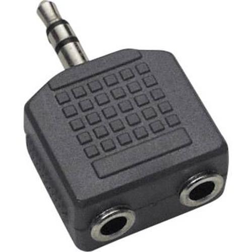 Adaptateur Y BKL Electronic 1102014 [1x Jack mâle 3.5 mm - 2x Jack femelle 3.5 mm] noir