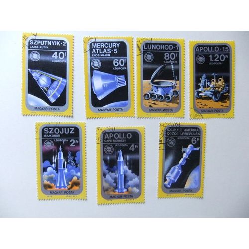 Hungria Hongrie Magyar Posta 1969 Apollo Space - Soyouz Yvert Pa 377 / 383 Fu
