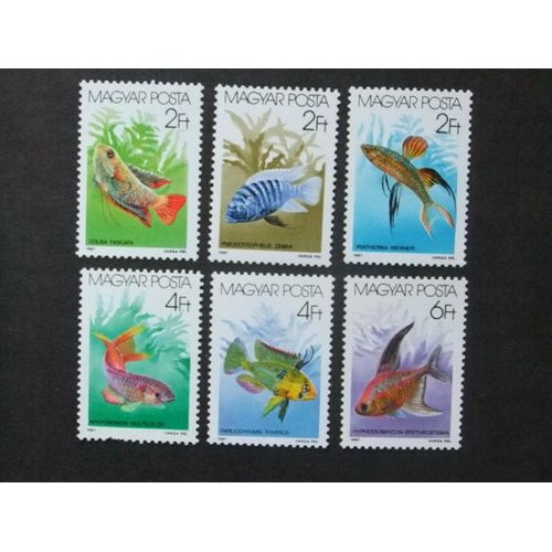 Hungria Hongrie Magyar Posta 1987 Aquarium Fish Yvert 3087 / 3092 ** Mnh