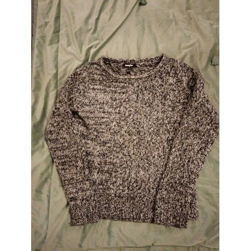 Pull Laine Chiné Noir Blanc Gris Fille Xs Jennyfer Bon État