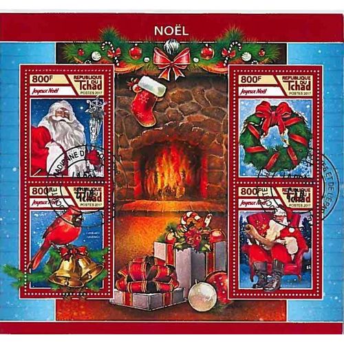 Timbres Thèmatiques Tchad Noel Oblitérés