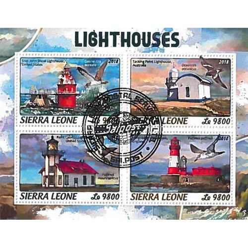 Timbres Thèmatiques Sierra Leone Phares Oblitérés