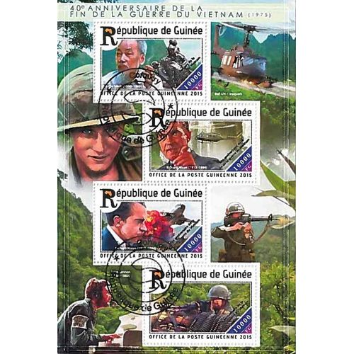Timbres Thèmatiques Guinée Guerre Du Vietnam Oblitérés