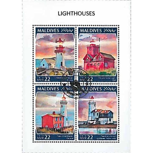 Timbres Thèmatiques Maldives Phares Oblitérés