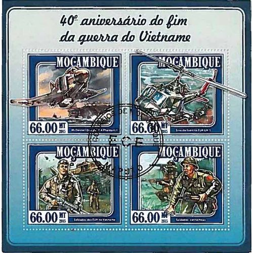 Timbres Thèmatiques Mozambique Guerre Du Vietnam Oblitérés