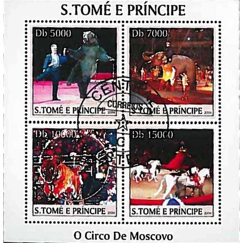 Timbres Thèmatiques Saint Thomas Et Prince Cirque Oblitérés