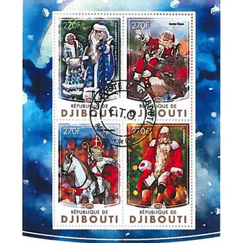 Timbres Thèmatiques Djibouti Noel Oblitérés