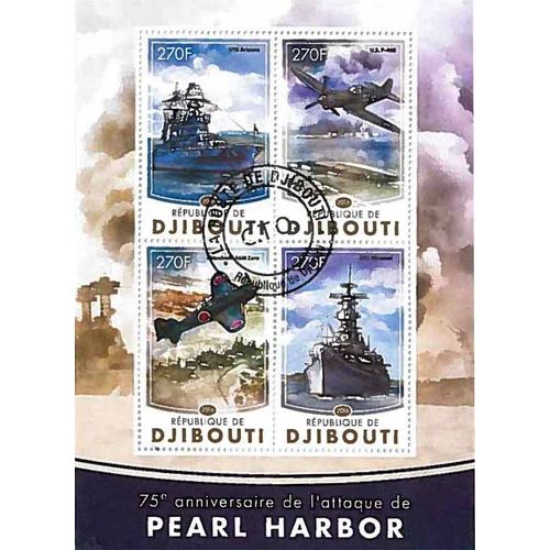 Timbres Thèmatiques Djibouti Seconde Guerre Mondiale Oblitérés