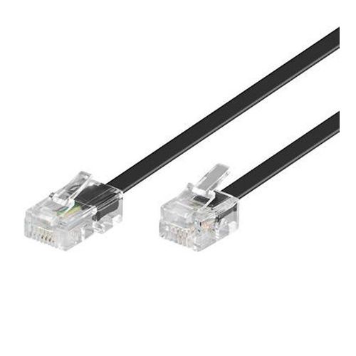 Cordon Téléphone ou ADSL RJ11 male vers RJ 45 male 0,30m Noir