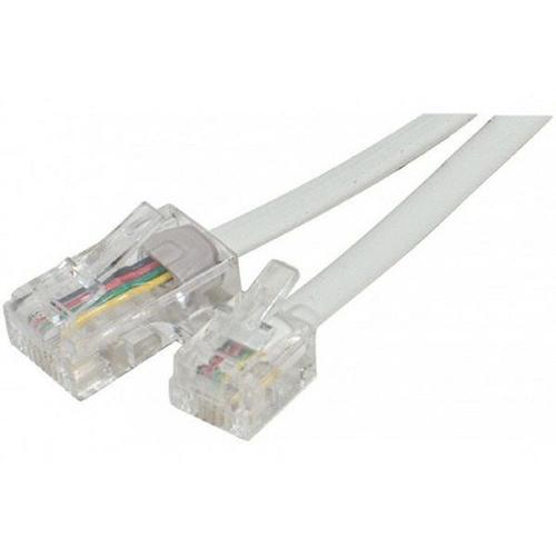 Cordon Téléphone ou ADSL RJ11 male vers RJ 45 male 0,50m Blanc