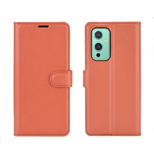 Coque Oneplus 9 Pro Business Phone Case Etui En Cuir Fente Pour Carte À Rabat - Marron