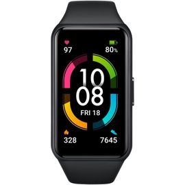 Honor Band 6 - Tracker D'activités Avec Bracelet - Silicone - Noir Météorite - Affichage 1.47" - 128 Mo - Bluetooth - 18 G