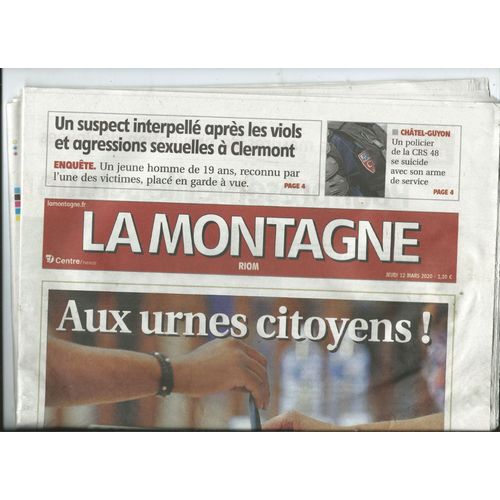 Journal La Montagne Centre France Riom 12/03/2020 Lucien Suel, Doina Ionid, Agnès Geoffray, Julien Mignot, Marie Bordes, Cali, Thomas Hellman