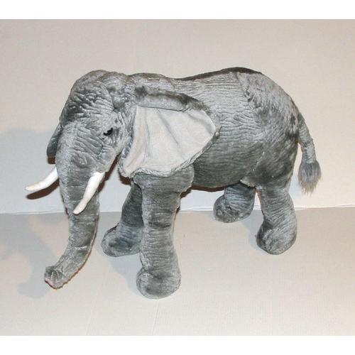 Peluche Elephant Gris D'afrique Qui Tient Debout National Geografic 36 Cm