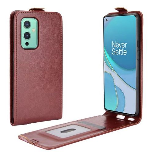 Coque Oneplus 9 Pro Business Phone Case Etui En Cuir Fente Pour Carte À Rabat - Marron