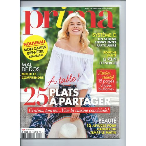Revue Prima N° 434 Octobre 2018