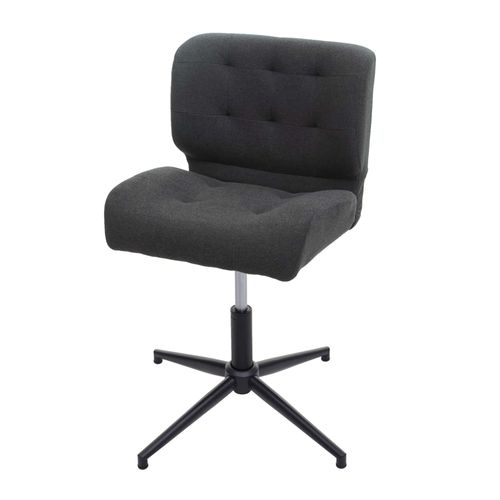 Chaise De Bureau Hwc-H42, Pivotante, Réglable En Hauteur   Tissu Gris Foncé, Pied Noir