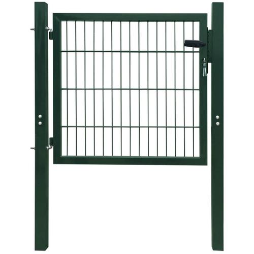 vidaXL Portillon Acier Vert 105x150 cm