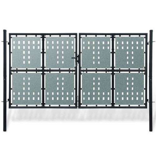Vidaxl Portail Simple De Clôture Noir 300x225 Cm