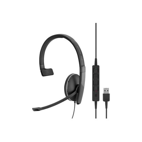 EPOS ADAPT SC 135 USB - Micro-casque - sur-oreille - filaire - Suppresseur de bruit actif - USB, jack 3,5mm - noir, blanc - Certifié pour Skype for Business