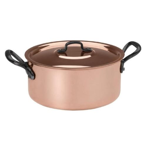 Baumalu Faitout + Couvercle Cuivre - 24 Cm