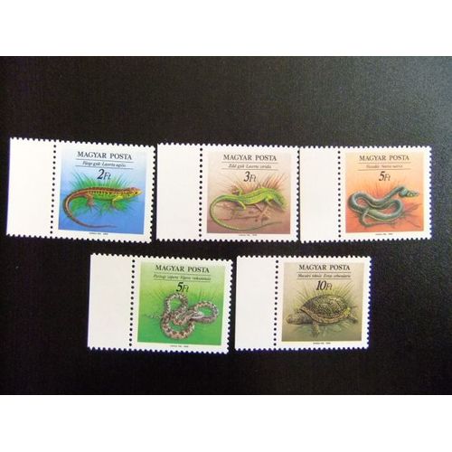 Hungria Hongrie Magyar Posta 1989 Protection Des Reptiles De La Nature Yvert 3223 / 3227 ** Mnh