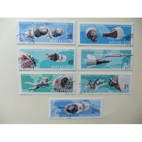 Hungria Hongrie Magyar Posta 1966 Space Conquests Yvert1872 /1879 Fu Un Timbre Manquant