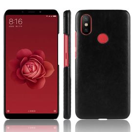 Étui Pour Rétro Xiaomi Mi A2 /Mi 6x Anti Éraflure Housse De Protection Rétro Modèle De Litchi Compatibilité - Noir