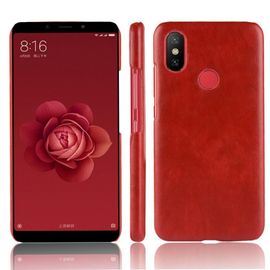 Étui Pour Rétro Xiaomi Mi A2 /Mi 6x Anti Éraflure Housse De Protection Rétro Modèle De Litchi Compatibilité - Rouge