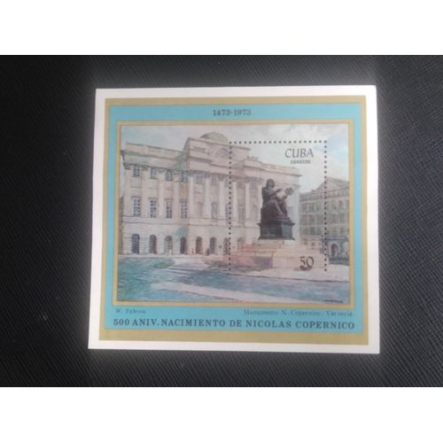 Timbre Cuba Y T Bf 40 500e Anniversaire De Copernic 1973 ( 030808 )