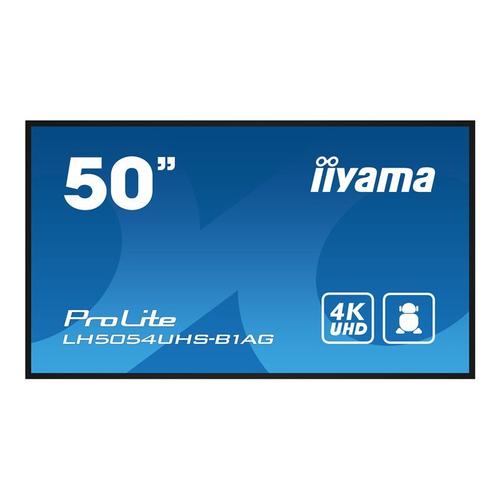 Iiyama LH5054UHS-B1AG - Classe de diagonale 50" LH54 Series écran LCD rétro-éclairé par LED - signalétique numérique interactive - avec lecteur multimédia SoC intégré - 4K UHD (2160p) 3840 x 2160