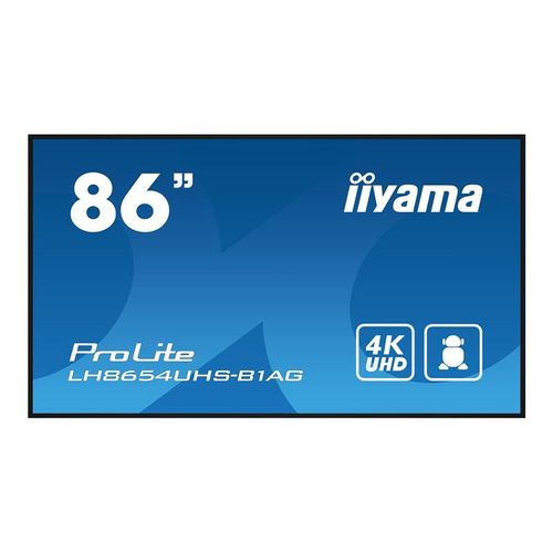 Iiyama LH8654UHS-B1AG - Classe de diagonale 86" LH54 Series écran LCD rétro-éclairé par LED - signalétique numérique interactive - avec lecteur multimédia SoC intégré - 4K UHD (2160p) 3840 x 2160