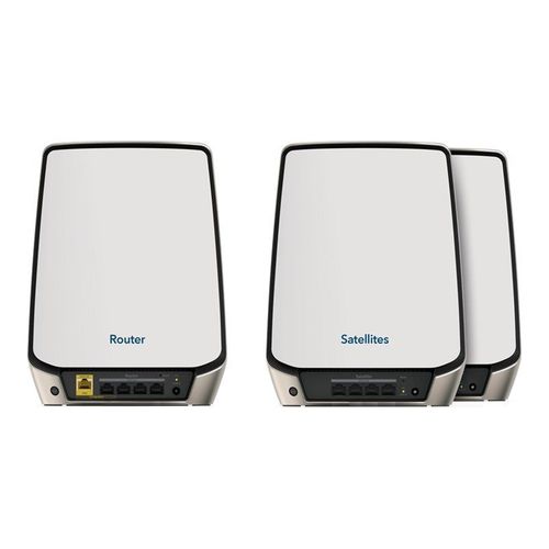 NETGEAR Orbi RBK863S - Système Wi-Fi - (routeur, 2 rallonges) - jusqu'à 6750 pieds carrés - maillage 10GbE - Wi-Fi 6 - Tri-bande
