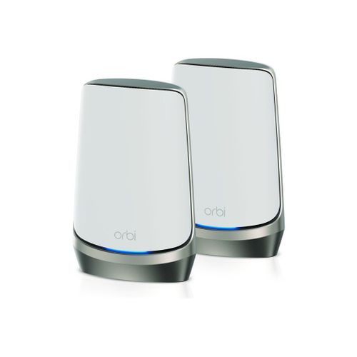 NETGEAR Orbi 960 Series RBKE962 - Système Wi-Fi - (routeur, rallonge) - jusqu'à 5 000 pieds carrés - maillage 10GbE, 2.5GbE - Wi-Fi 6 - Quadribande